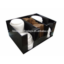 Preço de fábrica Design grátis Bancada em acrílico preto com 3 ranhuras para copo K ou suporte para exibição de copo de doces